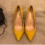 Schöne Gelb Strassenmode Wildleder Pumps 2021 12 cm Stilettos Spitzschuh Hochhackige