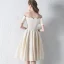 Modest / Simple Black Graduation Dresses 2018 A-Line / Princess Off-The-Shoulder Short Sleeve Backless Knee-Length Formal Dresses