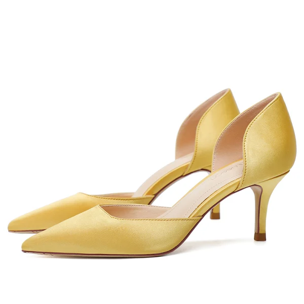 Modest / Simple Multi-Colors Office OL Silk Satin Womens Shoes 2021 6 cm Stiletto Heels Pointed Toe High Heels