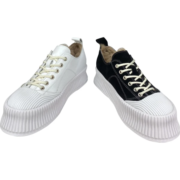 Fashion Modest / Simple Black Winter Casual Plush Canvas Platform Womens Shoes 2021 Round Toe