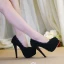 Sexy Black Rave Club Lace Flower Pearl Pumps 2021 14 cm Stiletto Heels Pointed Toe High Heels Pumps