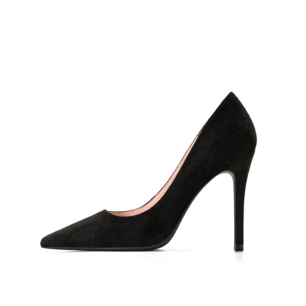 Schöne Burgunderrot Abend Leder Wildleder Pumps 2021 10 cm Stilettos Hochhackige Spitzschuh Pumps