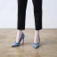 Fashion Pool Blue Street Wear Canvas Pumps High Heels 2021 10 cm Stiletto Heels Pointed Toe Pumps