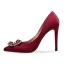 Mode Dunkelgrün Satin Ball Strass Pumps 2021 10 cm Stilettos Hochhackige Spitzschuh Pumps
