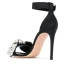 Sexy Noire Soirée Faux Diamant Sandales Femme 2021 10 cm Talons Aiguilles Bride Cheville Peep Toes / Bout Ouvert Talons Hauts Sandales