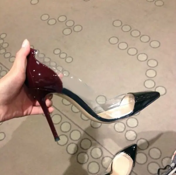 Sexy Transparent Weiß Abend Pumps 10 cm Stilettos 2021 Spitzschuh Pumps Hochhackige
