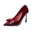 Chic / Beautiful Black Prom Patent Leather Bow Pumps 2021 9 cm Stiletto Heels Pointed Toe Pumps High Heels