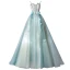 Classy Mint Green Prom Dresses 2021 A-Line / Princess Spaghetti Straps Appliques Lace Flower Sleeveless Backless Floor-Length / Long Prom Formal Dresses