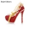 Sparkly Fashion Red Pearl Rhinestone Wedding Shoes 2021 Leather 14 cm Stiletto Heels Pointed Toe Wedding Pumps High Heels