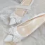 Charmant Ivoire Chaussure De Mariée 2021 Cuir Perle Faux Diamant Noeud 10 cm Talons Aiguilles À Bout Pointu Mariage Escarpins Talons Hauts