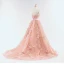 Elegant Perle Rosa Ballkjoler 2018 Prinsesse Perle Appliques Kjæreste Ryggløse Uten Ermer Chapel Train Formelle Kjoler