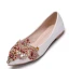 Snygga / Fina Vita Casual Damskor 2018 Kristall Rhinestone Spetsiga Platt