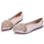 Snygga / Fina Vita Casual Damskor 2018 Pärla Rhinestone Spetsiga Platt