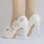 Elegant White Wedding Shoes 2018 Appliques Rhinestone 9 cm Stiletto Heels Round Toe Wedding Pumps