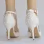 Chic / Beautiful Black Wedding Shoes 2018 Pearl Lace Ankle Strap 9 cm Stiletto Heels Pointed Toe Wedding High Heels