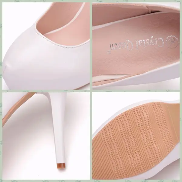 Enkla Vita Kontors Pumps 2018 11 cm Stilettklackar Pande Zote Toe Pumps