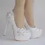 Mote Hvit Brudesko 2018 Blonder Krystall 14 cm Stiletthæler Rund Tå Bryllup Pumps