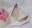 Fine Hvit Brudesko 2018 Blonder Blomst Perle Spisse Flate Bryllup
