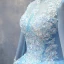 Chic / Beautiful Pool Blue Quinceañera Prom Dresses 2018 Ball Gown Lace Appliques Beading High Neck Backless Long Sleeve Floor-Length / Long Formal Dresses