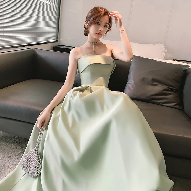 slim fit dress slacks Sage Green Sheath V-neck Long Bridesmaid Dresses With Bow Tie, MBD270