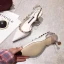 Fashion White Casual Rivet Womens Sandals 2021 Ankle Strap 5 cm Stiletto Heels Pointed Toe Sandals High Heels