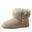 Mote Kvinners støvler 2017 Grå Lær Ankel Suede Casual Vinter Flate Snow Boots