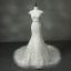 Schöne Mermaid Brautkleider 2017 V-Ausschnitt Applikationen Perlenstickerei Strass Schleife Stoffgürtel Rückenfreies Spitze Organza Ivory / Creme Kapelle-Schleppe