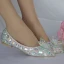 Glittrande Silver Brudskor 2018 Kristall Rhinestone Spetsiga Platt
