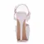 Chic / Beautiful White Wedding Shoes 2018 Pearl Rhinestone Tassel Ankle Strap 14 cm Stiletto Heels Open / Peep Toe Wedding High Heels