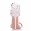 Charmant Blanche Chaussure De Mariée 2018 T-Strap En Dentelle Fleur Perle Faux Diamant Bride Cheville 11 cm Talons Aiguilles Peep Toes / Bout Ouvert Mariage Talons Hauts