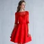 Chic / Beautiful Sky Blue Homecoming Graduation Dresses 2018 A-Line / Princess Appliques Scoop Neck Backless 1/2 Sleeves Short Formal Dresses