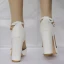 Schlicht Weiß Freizeit Damenschuhe 2018 Knöchelriemen 9 cm Thick Heels Peeptoes Hochhackige