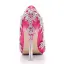 Charmant Fuchsie Brautschuhe 2018 Strass 8 cm Kristall Stilettos Spitzschuh Hochzeit Pumps