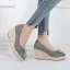 Chic / Beautiful Ocean Blue Street Wear Braid Bow Womens Shoes 2021 7 cm Wedges Platform Pointed Toe Sandals