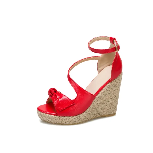 Fashion Yellow Street Wear Waterproof Womens Sandals 2021 Ankle Strap 11 cm Platform Wedges Open / Peep Toe Sandals