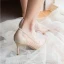 Charming Silver Lace Sequins Wedding Shoes 2021 6 cm Stiletto Heels Pointed Toe Wedding Pumps High Heels