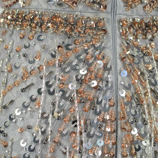 Luxury / Gorgeous Silver Handmade  Beading Evening Dresses  2019 Trumpet / Mermaid Crystal Sequins Rhinestone Tassel Scoop Neck Sleeveless Sweep Train Formal Dresses