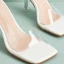 Sexy Transparent White Street Wear Womens Sandals 2021 9 cm Stiletto Heels Open / Peep Toe Sandals High Heels