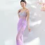 Sexy Noire Robe De Soirée 2018 Trompette / Sirène Paillettes Bretelles Spaghetti Dos Nu Sans Manches Longue Robe De Ceremonie