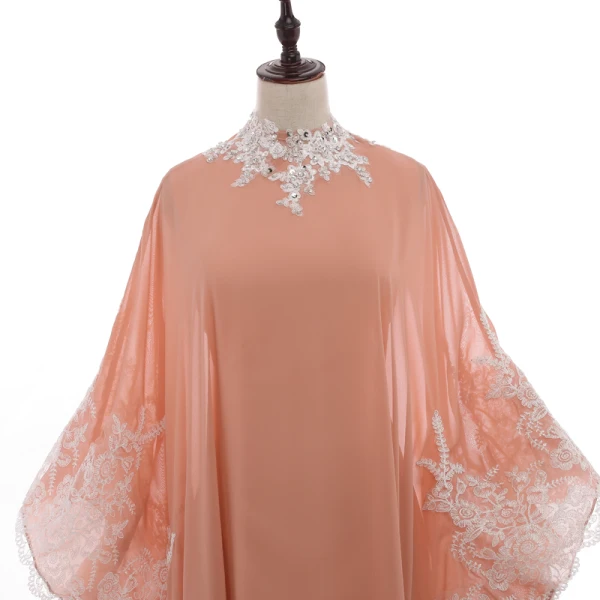 Vintage 2 Bit Pärla Rosa Aftonklänningar 2018 Prinsessa Urringning Appliqués Spets Långärmad Långa Formella Klänningar