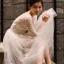 Chic / Beautiful White Beach Wedding Dresses 2018 A-Line / Princess Lace Flower Scoop Neck Backless Long Sleeve Tea-length Wedding