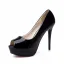 Mooie / Prachtige Gala Pumps 2017 Leer Plateau Peep Toe Hoge Haken Pumps