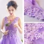 Affordable Lilac Prom Dresses 2019 A-Line / Princess V-Neck Appliques Lace Flower Beading Crystal Sleeveless Backless Floor-Length / Long Formal Dresses