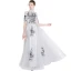 Chic / Beautiful Grey Evening Dresses  2018 A-Line / Princess Lace Appliques High Neck 1/2 Sleeves Floor-Length / Long Formal Dresses
