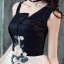 Modern / Fashion Black Homecoming Graduation Dresses 2019 A-Line / Princess Lace Appliques Star Shoulders Sleeveless Backless Knee-Length Formal Dresses
