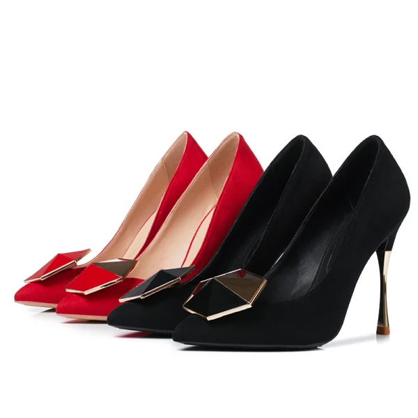 Chic / Belle Noire Bureau Escarpins 2019 Daim 10 cm Talons Aiguilles À Bout Pointu Escarpins