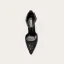 Charmant Schwarz Abend Perlenstickerei Pailletten Sandalen Damen 2021 Leder Knöchelriemen 10 cm Stilettos Spitzschuh Pumps Hochhackige