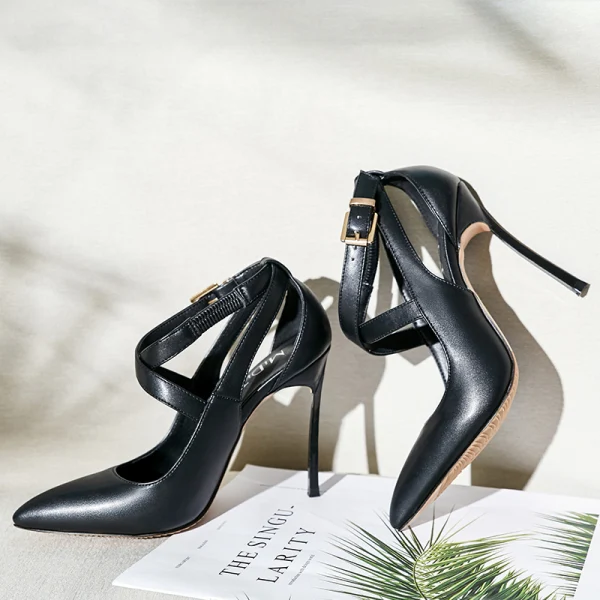 Chic / Beautiful Red Evening Party Womens Shoes 2019 Ankle Strap 10 cm Stiletto Heels Pointed Toe High Heels