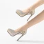 Chic / Beautiful Gold See-through Evening Party Pumps 2019 Leather Rhinestone 12 cm Stiletto Heels Pointed Toe Pumps