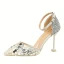 Affordable Silver Casual Womens Shoes 2019 Ankle Strap Sequins 9 cm Stiletto Heels Pointed Toe High Heels